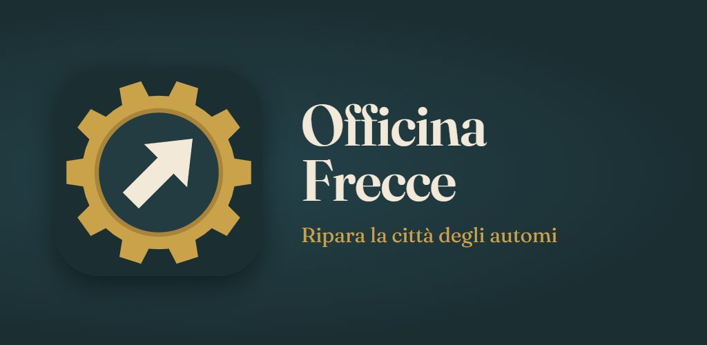 Officina Frecce: l'ingranaggio d'ottone con la freccia, simbolo del gioco